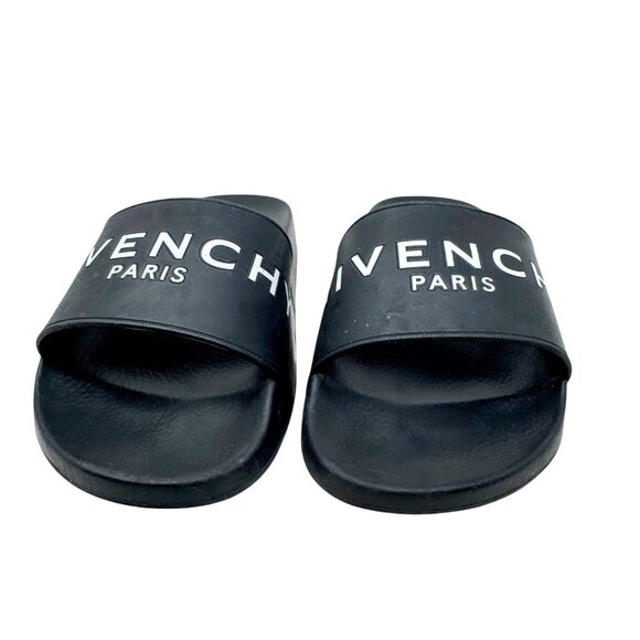 Givenchy Black Platform Rubber Logo Slide On Pool Sandal Flip Flop womens 37 7 - Picture 3 of 13